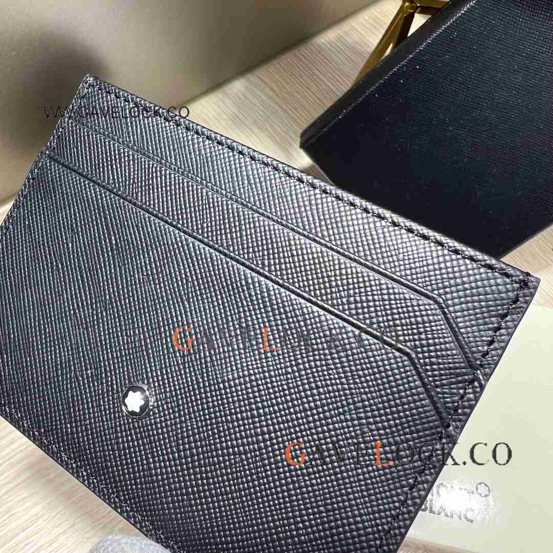 Best Copy Mont Blanc Sartorial Black Leather Card Holder 5cc